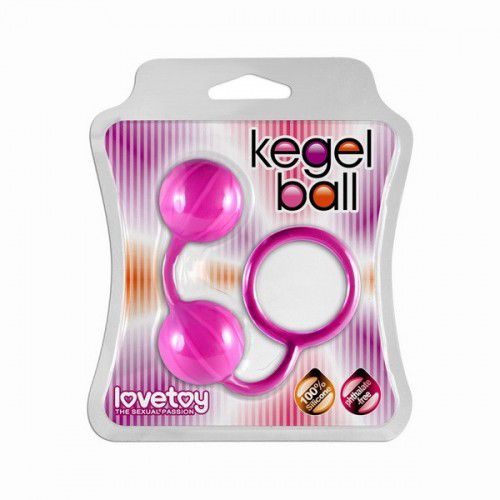 Розовые вагинальные шарики с колечком для извлечения - Lovetoy