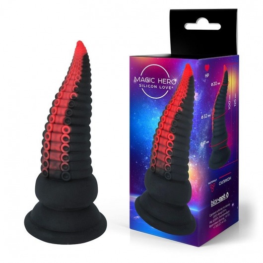 Черно-красный фантазийный анальный стимулятор-щупальце - 12,5 см. - Bior toys