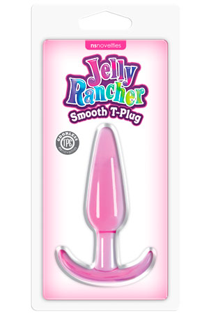 Гладкая розовая анальная пробка Jelly Rancher T-Plug Smooth - 10,9 см. - NS Novelties