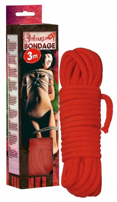 Красная веревка для бандажа - 3 м. - Orion - купить с доставкой в Москве