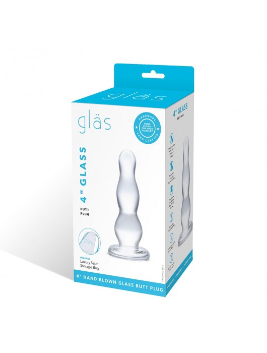 Анальный стимулятор-елочка из прозрачного стекла - 9 см. - Glas