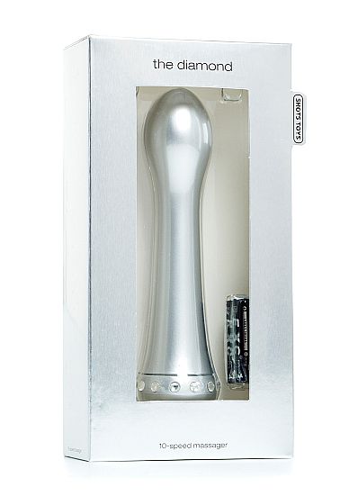 Вибратор с кристаллами The Diamond Silver - 16,5 см. - Shots Media BV