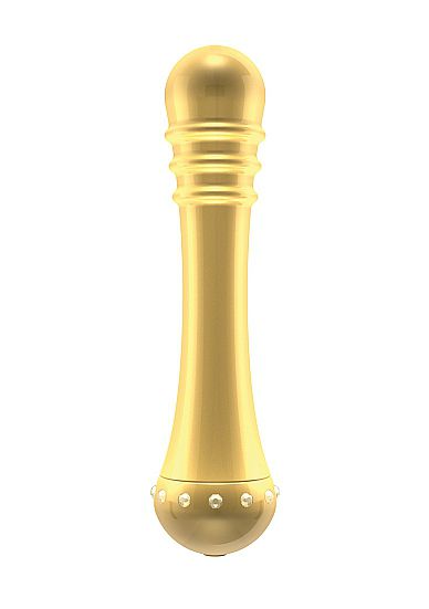 Вибратор с ребристой головкой The Emerald Gold - 16,3 см. - Shots Media BV
