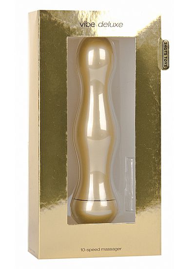 Вибратор Vibe Deluxe Gold - 16,5 см. - Shots Media BV