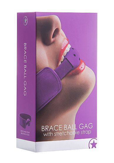 Кляп Brace Balll Purple - Shots Media BV - купить с доставкой в Москве