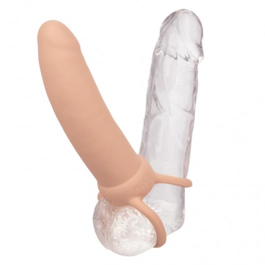 Телесная вибронасадка для двойного проникновения Rechargeable Thick Dual Penetrator - 14 см. - California Exotic Novelties купить в Москве с доставкой в Orgasmix.ru Телесная вибронасадка для двойного проникновения Rechargeable Thick Dual Penetrator - 14 см. - California Exotic Novelties - купить с доставкой в Москве