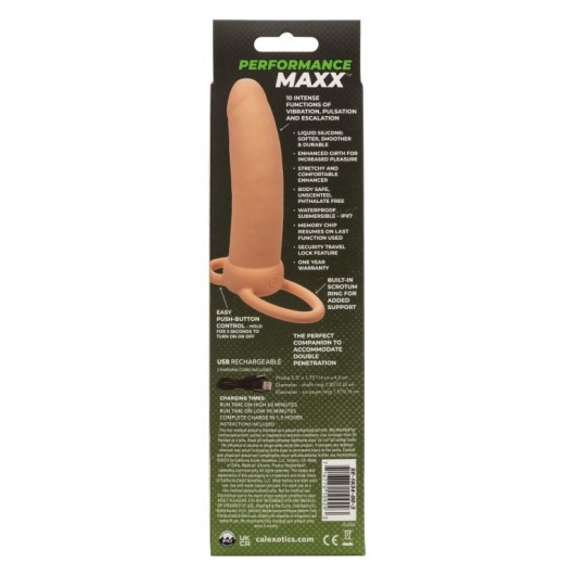 Телесная вибронасадка для двойного проникновения Rechargeable Thick Dual Penetrator - 14 см. - California Exotic Novelties купить в Москве с доставкой в Orgasmix.ru Телесная вибронасадка для двойного проникновения Rechargeable Thick Dual Penetrator - 14 см. - California Exotic Novelties - купить с доставкой в Москве