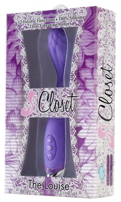 Фиолетовый вибратор для G-стимуляции THE LOUISE - 21,6 см. - Closet Collection