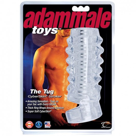 Открытая насадка на член Adam Male Toys The Tug CyberSkin Stroker - Topco Sales - в Москве купить с доставкой