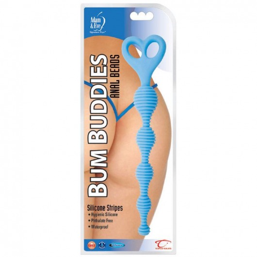 Голубые анальные бусы TLC Bum Buddies Anal Beads - 26,7 см. - Topco Sales