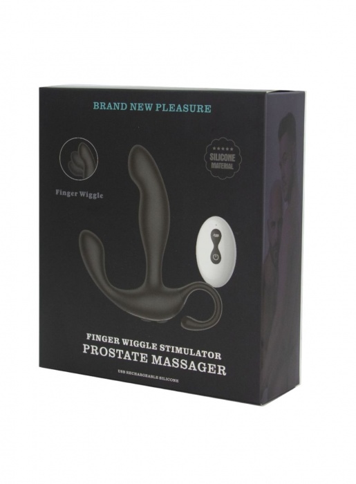 Черный вибромассажер простаты с эффектом фингеринга и пультом ДУ - Secwell - в Москве купить с доставкой