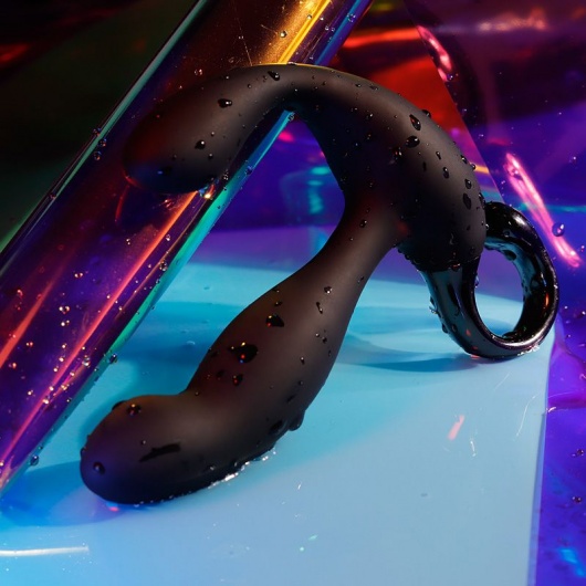 Черный вибромассажер простаты с эффектом фингеринга и пультом ДУ - Secwell - в Москве купить с доставкой