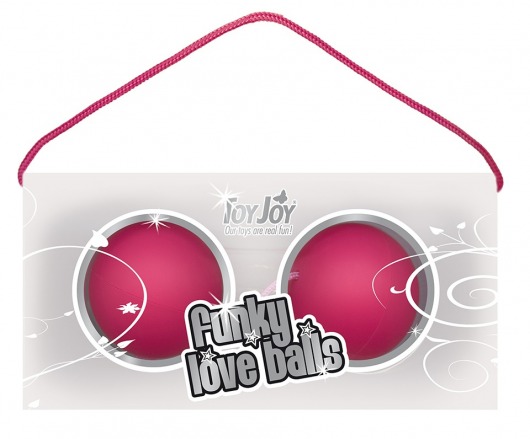 Веселые розовые вагинальные шарики Funky love balls - Toy Joy