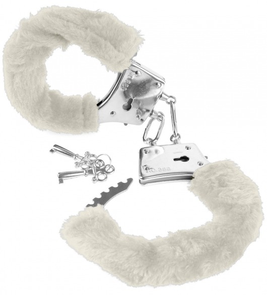 Меховые белые наручники Beginner s Furry Cuffs - Pipedream - купить с доставкой в Москве