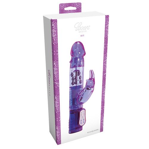 Фиолетовый вибратор RABBIT LOVERS BREED WILL - 24,5 см. - Toyz4lovers