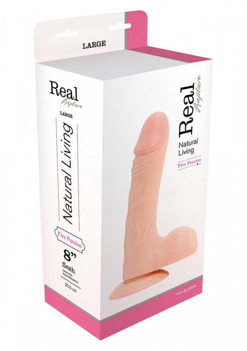 Телесный фаллоимитатор с мошонкой DILDO REAL RAPTURE - 23 см. - Toyz4lovers