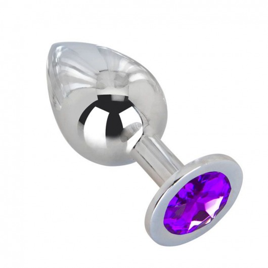 Большой плаг из стали с фиолетовым кристаллом Violet Dream - 9,5 см. - Erotic Fantasy - купить с доставкой в Москве