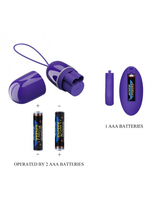 Фиолетово-синее виброяйцо с пультом ДУ Arvin-Youth - 7,9 см. - Baile