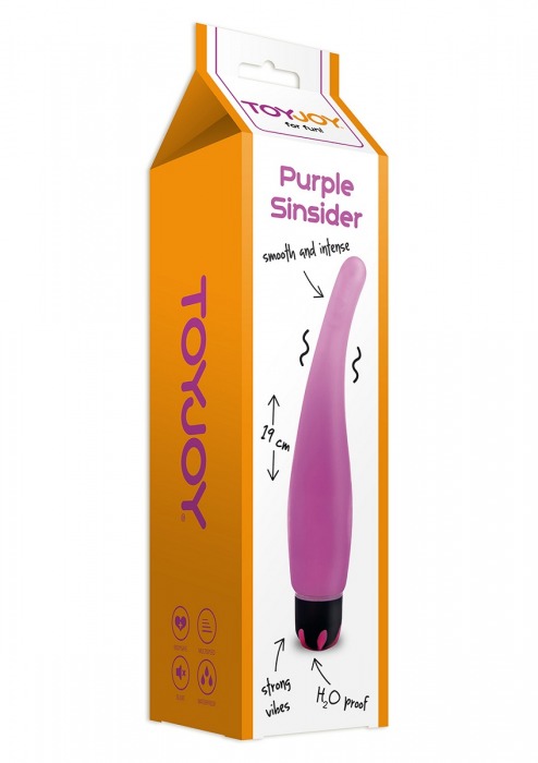 Фиолетовый вибратор Sinsider с тонким кончиком - 19 см. - Toy Joy