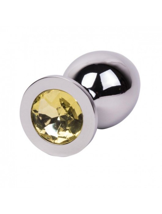 Большой стальной плаг с желтым кристаллом Sweet Lemon - 9,5 см. - Erotic Fantasy - купить с доставкой в Москве