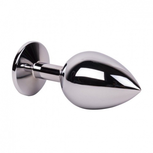 Большой стальной плаг с серым кристаллом Silver Rain - 9,5 см. - Erotic Fantasy - купить с доставкой в Москве