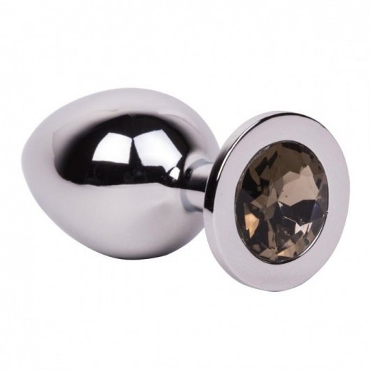 Большой стальной плаг с серым кристаллом Silver Rain - 9,5 см. - Erotic Fantasy - купить с доставкой в Москве