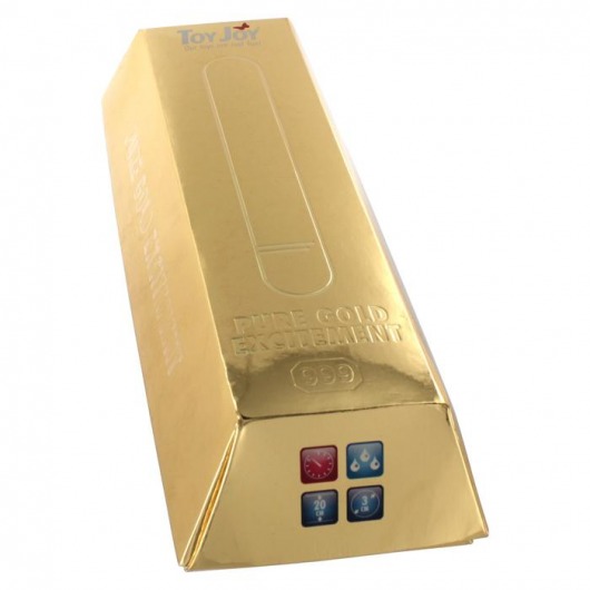 Вибратор Pure Gold Excitement золотого цвета - 20 см. - Toy Joy