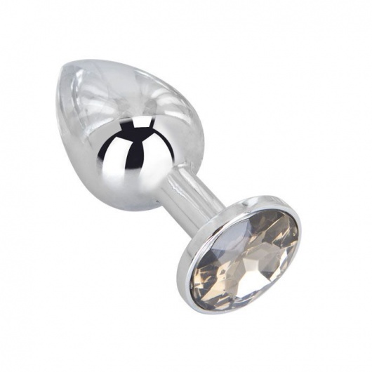 Мини-плаг из стали с серым кристаллом Silver Rain - 6,5 см. - Erotic Fantasy - купить с доставкой в Москве