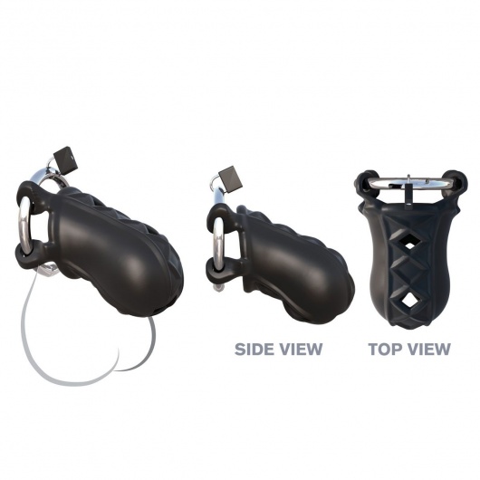 Черный замок верности Extreme Silicone Cock Blocker - Pipedream - купить с доставкой в Москве