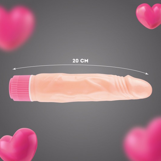 Телесный силиконовый вибратор-реалистик - 20 см. - Волшебная страна