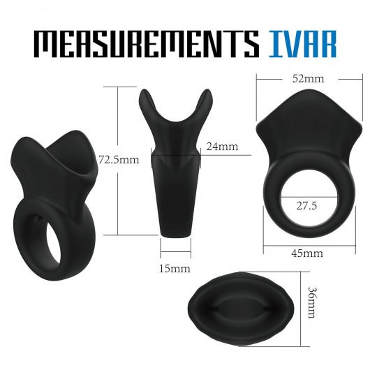 Черная эрекционная утяжка для пениса и мошонки Rooster Ivar - Velv or - в Москве купить с доставкой