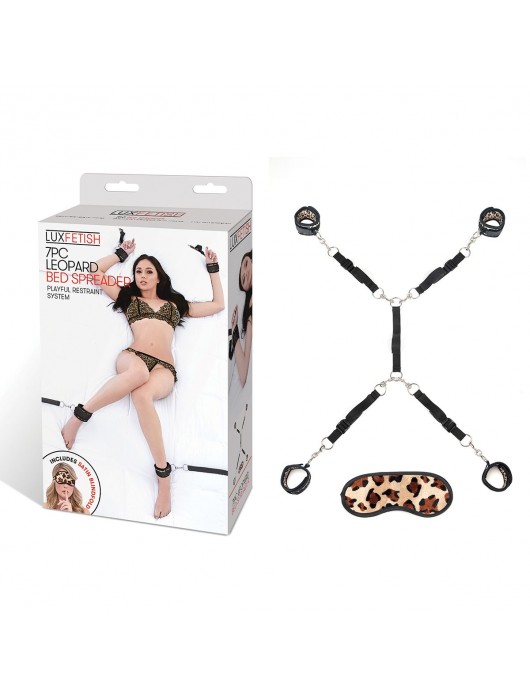Леопардовая фиксация на матрас для рук и ног Classic Bedspreader - Lux Fetish - купить с доставкой в Москве