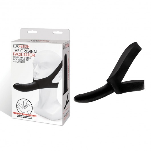 Черный фаллоимитатор с креплением на лицо The Original Facilitator - 14 см. - Lux Fetish - купить с доставкой в Москве