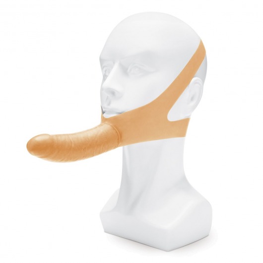 Телесный фаллоимитатор с креплением на лицо The Original Facilitator - 14 см. - Lux Fetish - купить с доставкой в Москве
