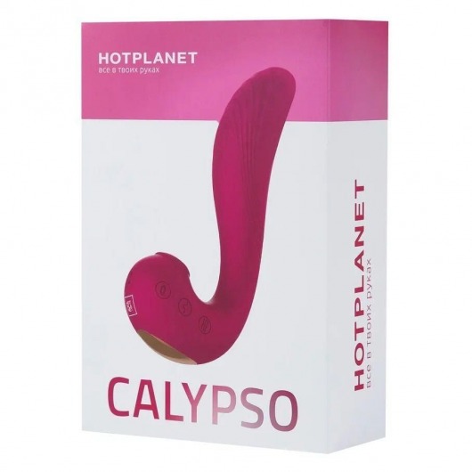 Бордовый вакуум-волновой вибратор 3-в-1 с язычком Calypso - HOT planet