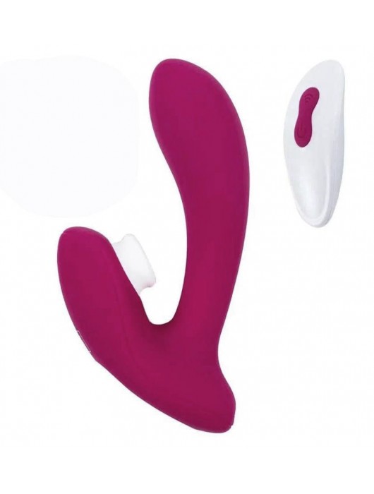 Бордовый вибратор для точки G с вакуум-волновой стимуляцией клитора Venus - HOT planet