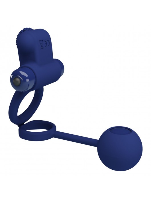 Синее вибрирующее кольцо с утяжеляющим шариком - Baile - в Москве купить с доставкой