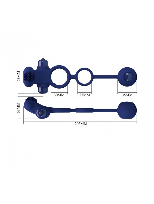 Синее вибрирующее кольцо с утяжеляющим шариком - Baile - в Москве купить с доставкой