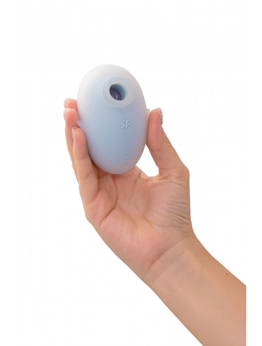 Голубой вакуум-волновой стимулятор клитора с вибрацией Cutie Ghost - Satisfyer