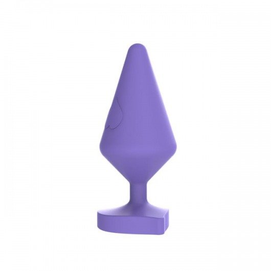 Фиолетовая анальная втулка с основанием-сердечком - 8,8 см. - Chisa