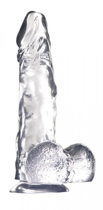 Прозрачный фаллоимитатор с мошонкой Dildo Luxy 8 - 21 см. - NMC