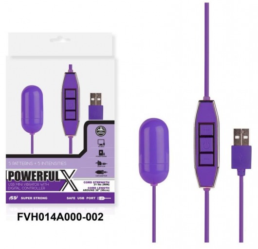Фиолетовое виброяйцо с контроллером, работающее от USB - NMC
