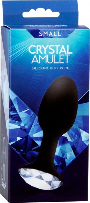 Чёрная анальная пробка с кристаллом в основании - 10,5 см. - Seven Creations - купить с доставкой в Москве