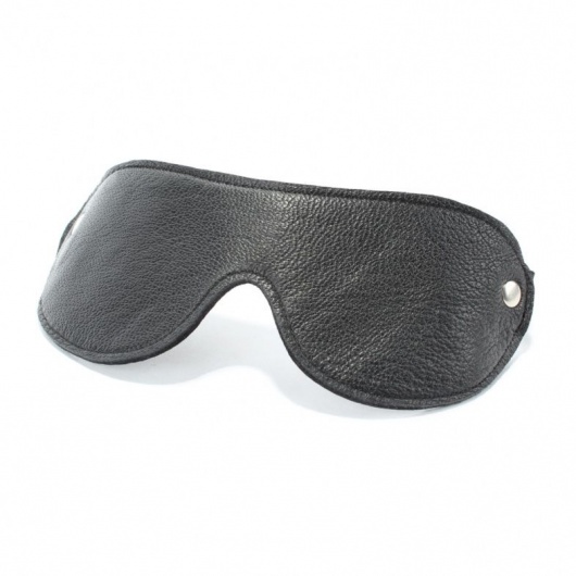 Черная кожаная маска на глаза - БДСМ Арсенал - купить с доставкой в Москве