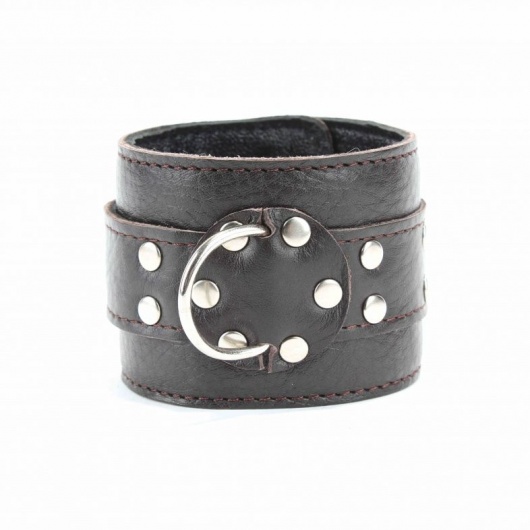 Кожаные наручники на металлической цепочке - БДСМ Арсенал - купить с доставкой в Москве