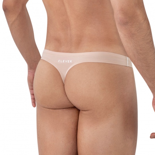 Бежевые трусы-тонги Mente Thong - Clever Masculine Underwear купить с доставкой