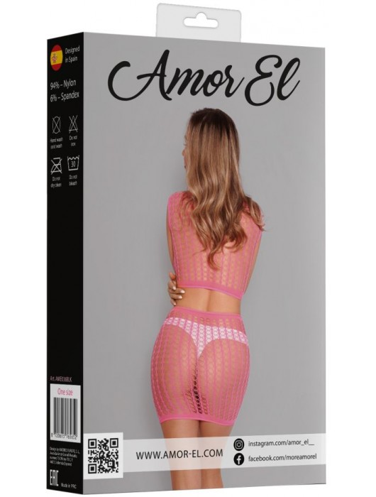 Яркий сетчатый комплект: топ и юбка - Amor El купить с доставкой