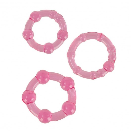 Набор из трех розовых колец разного размера Island Rings - California Exotic Novelties - в Москве купить с доставкой