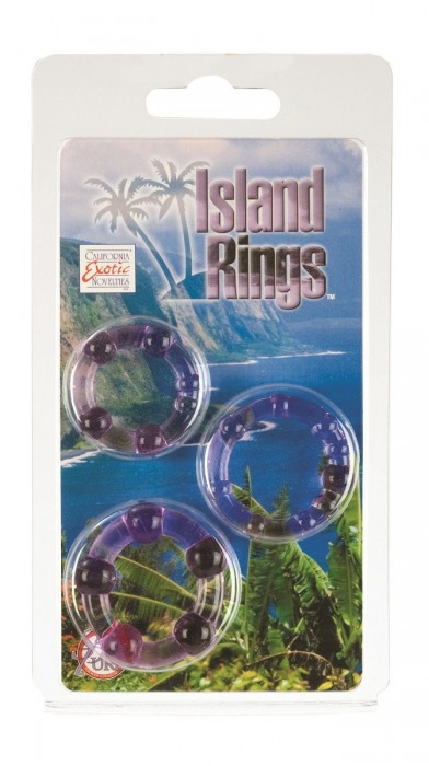 Набор из трех фиолетовых колец разного размера Island Rings - California Exotic Novelties - в Москве купить с доставкой