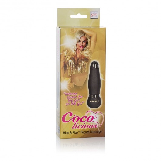 Чёрный мини-вибромассажер Coco Licious Hide   Play Pocket Massagers - 9 см. - California Exotic Novelties